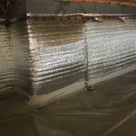 Sealed crawlspace silver radiant barrier insulation