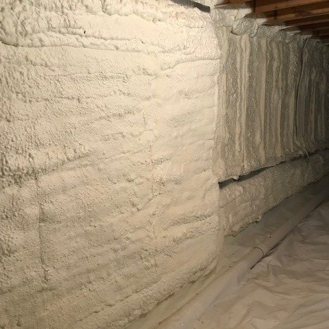 foam sealed crawlspace walls